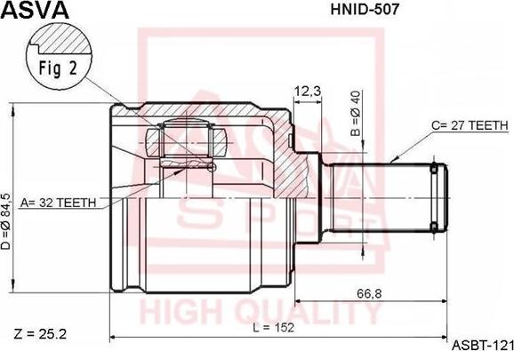 ASVA HNID-507 - Kit giunti, Semiasse autozon.pro