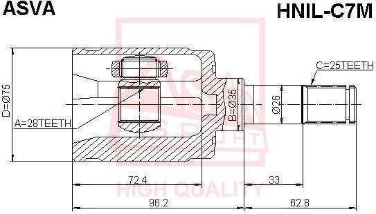 ASVA HNIL-C7M - Kit giunti, Semiasse autozon.pro