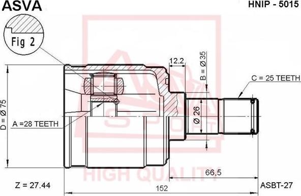 ASVA HNIP-5015 - Kit giunti, Semiasse autozon.pro