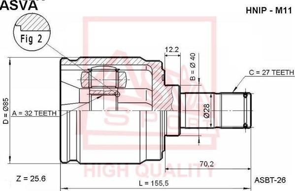 ASVA HNIP-M11 - Kit giunti, Semiasse autozon.pro