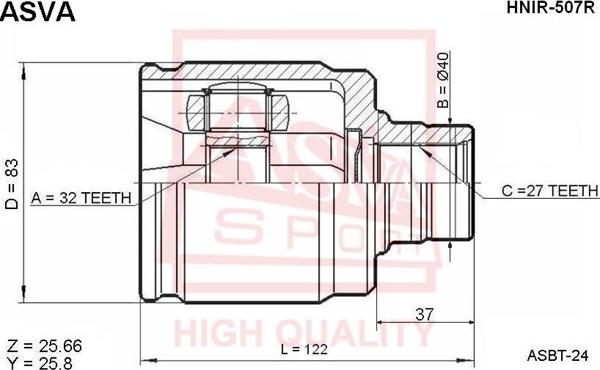 ASVA HNIR-507R - Kit giunti, Semiasse autozon.pro