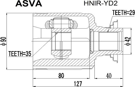 ASVA HNIR-YD2 - Kit giunti, Semiasse autozon.pro