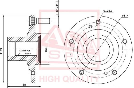 ASVA HNWH-CL7F - Mozzo ruota autozon.pro