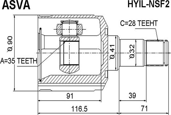 ASVA HYIL-NSF2 - Kit giunti, Semiasse autozon.pro