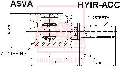 ASVA HYIR-ACC - Kit giunti, Semiasse autozon.pro