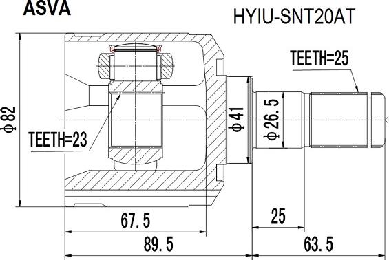 ASVA HYIU-SNT20AT - Kit giunti, Semiasse autozon.pro