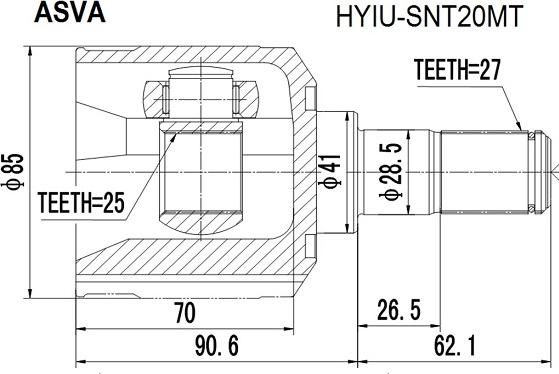 ASVA HYIU-SNT20MT - Kit giunti, Semiasse autozon.pro