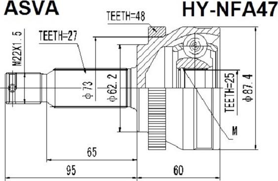 ASVA HY-NFA47 - Kit giunti, Semiasse autozon.pro