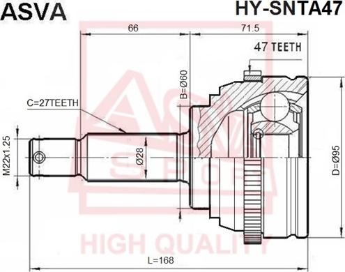 ASVA HY-SNTA47 - Kit giunti, Semiasse autozon.pro