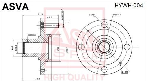 ASVA HYWH-004 - Mozzo ruota autozon.pro