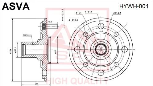 ASVA HYWH-001 - Mozzo ruota autozon.pro