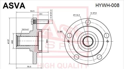 ASVA HYWH-008 - Mozzo ruota autozon.pro