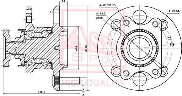 ASVA HYWH-007A47 - Mozzo ruota autozon.pro