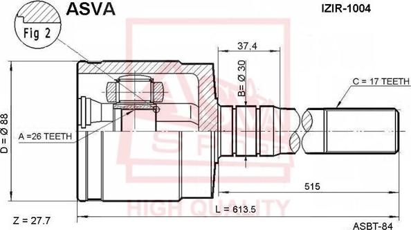 ASVA ISIR-1004 - Kit giunti, Semiasse autozon.pro