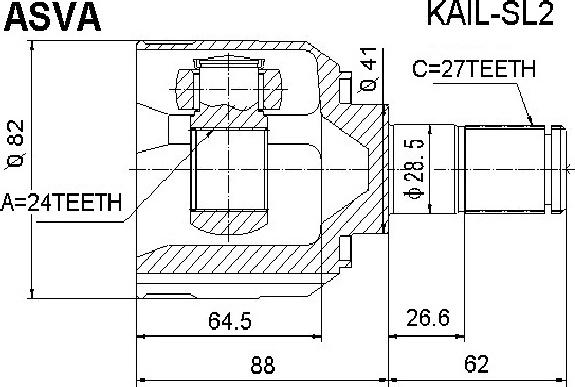 ASVA KAIL-SL2 - Kit giunti, Semiasse autozon.pro