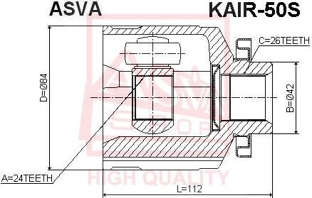 ASVA KAIR-50S - Kit giunti, Semiasse autozon.pro