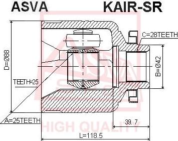 ASVA KAIR-SR - Kit giunti, Semiasse autozon.pro