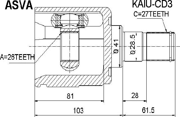 ASVA KAIU-CD3 - Kit giunti, Semiasse autozon.pro