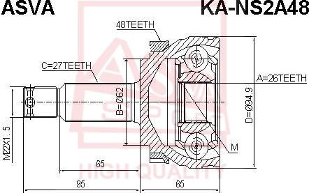 ASVA KA-NS2A48 - Kit giunti, Semiasse autozon.pro