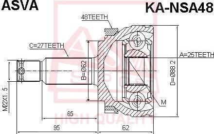 ASVA KA-NSA48 - Kit giunti, Semiasse autozon.pro