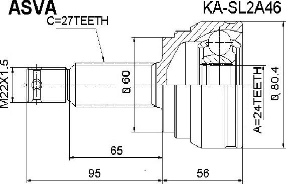 ASVA KA-SL2A46 - Kit giunti, Semiasse autozon.pro