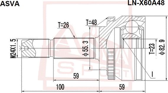 ASVA LN-X60A48 - Kit giunti, Semiasse autozon.pro