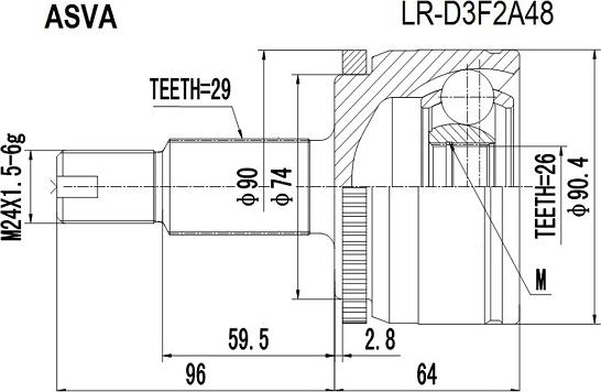 ASVA LR-D3F2A48 - Kit giunti, Semiasse autozon.pro