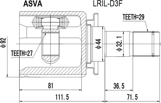 ASVA LRIL-D3F - Kit giunti, Semiasse autozon.pro