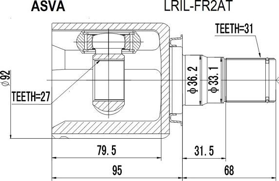 ASVA LRIL-FR2AT - Kit giunti, Semiasse autozon.pro