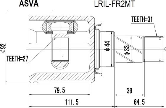 ASVA LRIL-FR2MT - Kit giunti, Semiasse autozon.pro