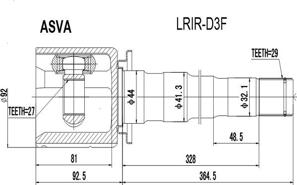 ASVA LRIR-D3F - Kit giunti, Semiasse autozon.pro