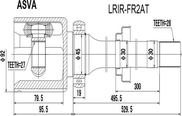 ASVA LRIR-FR2AT - Kit giunti, Semiasse autozon.pro