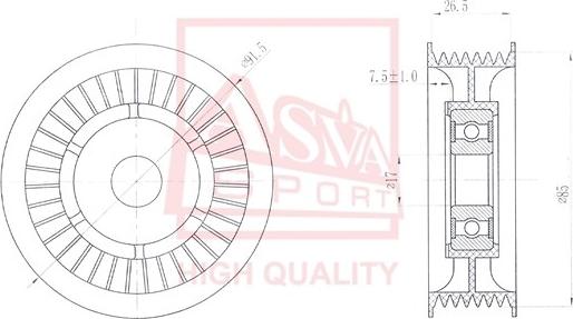 ASVA MBBP-001 - Rullo tenditore, Cinghia trapezoidale autozon.pro