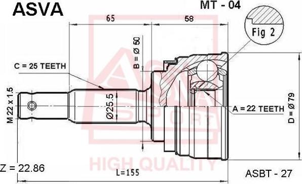 ASVA MT-04 - Kit giunti, Semiasse autozon.pro