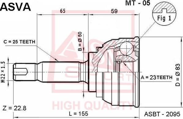 ASVA MT-05 - Kit giunti, Semiasse autozon.pro