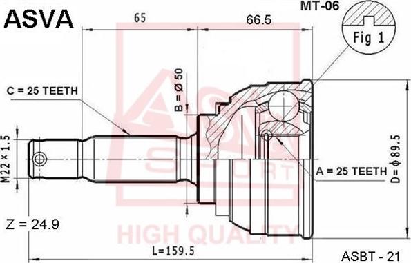 ASVA MT-06 - Kit giunti, Semiasse autozon.pro