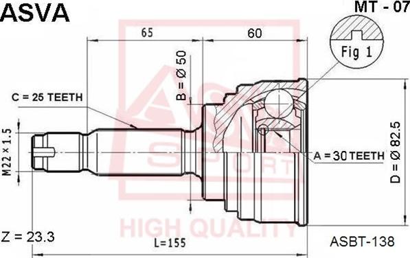 ASVA MT-07 - Kit giunti, Semiasse autozon.pro