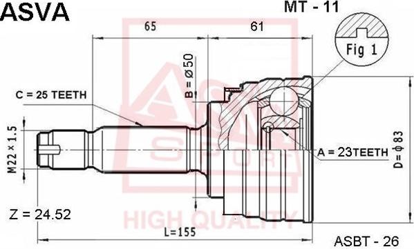 ASVA MT-11 - Kit giunti, Semiasse autozon.pro