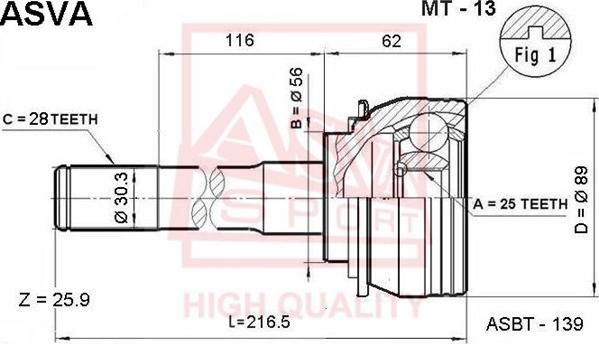 ASVA MT-13 - Kit giunti, Semiasse autozon.pro