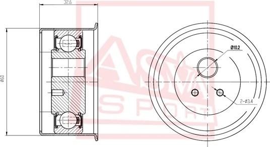 ASVA MTBP-007 - Rullo tenditore, Cinghia trapezoidale autozon.pro