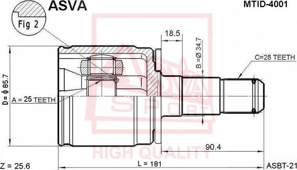 ASVA MTID-4001 - Kit giunti, Semiasse autozon.pro