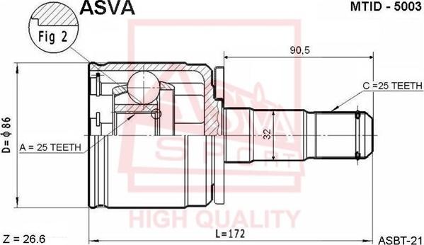 ASVA MTID-5003 - Kit giunti, Semiasse autozon.pro