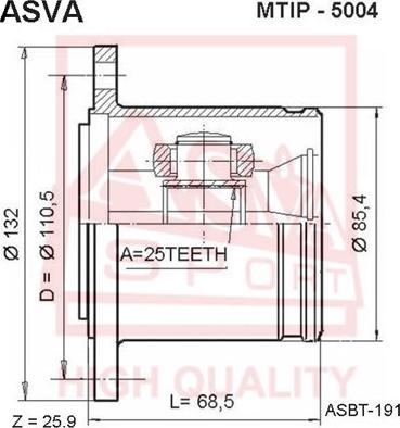 ASVA MTIP-5004 - Kit giunti, Semiasse autozon.pro