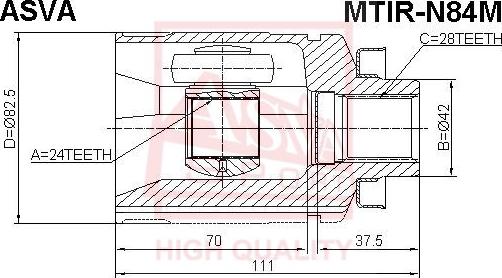 ASVA MTIR-N84M - Kit giunti, Semiasse autozon.pro