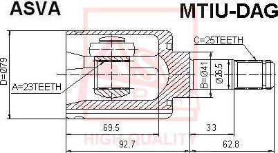 ASVA MTIU-DAG - Kit giunti, Semiasse autozon.pro