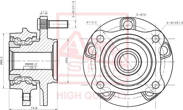 ASVA MTWH-CT9AF - Mozzo ruota autozon.pro