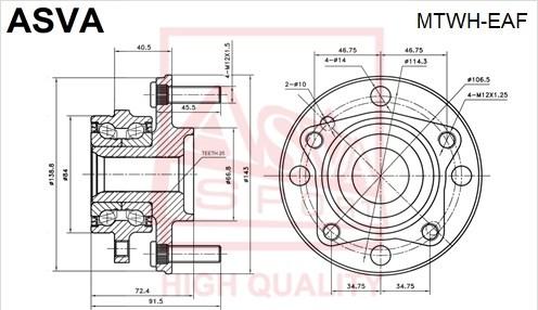 ASVA MTWH-EAF - Mozzo ruota autozon.pro