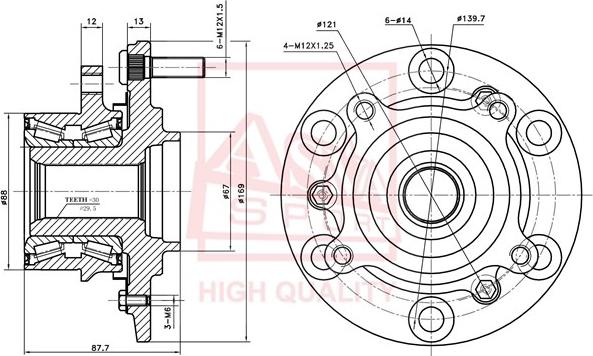 ASVA MTWH-KB4F - Mozzo ruota autozon.pro