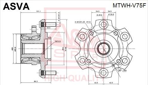 ASVA MTWH-V75F - Mozzo ruota autozon.pro