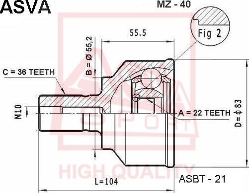 ASVA MZ-40 - Kit giunti, Semiasse autozon.pro